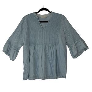 Soft Surroundings Top Women Medium Blue Oversized Minimalist Tunic‎ Blouse